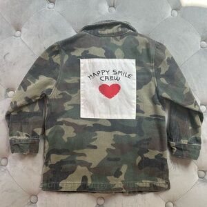 Camouflage Kids Jacket with Heart Patch